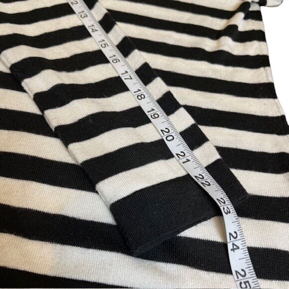 Vince Camuto Sweater with Lace Applique Black White Striped Size Small - Picture 10 of 11